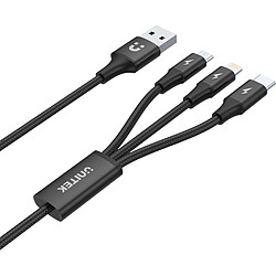 Unitek USB-A - USB-C, microUSB, Lightning 1,2 m Noir (C14049BK)