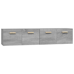 Maison Chic Lot de 2 Armoires murales,Meuble de Rangement,Armoire Suspendue Sonoma gris 80x35x36,5 cm -MN29054