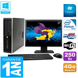 PC HP Compaq Pro 6200 SFF Ecran 27" Intel G840 4Go 250Go Graveur DVD Wifi W7 · Occasion 