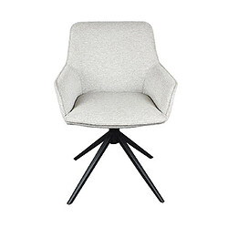 Avis Mes Lot de 2 fauteuils pivotant 59x61x83,5 cm en tissu gris clair et noir