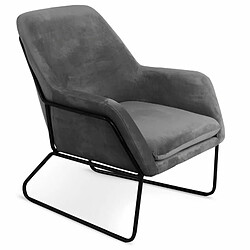 Paris Prix Fauteuil Design en Velours Baldy 84cm Gris 