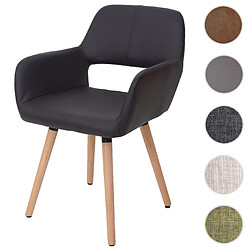 Mendler Chaise de salle à manger HWC-A50 II, fauteuil, design rétro des années 50 ~ similicuir, marron