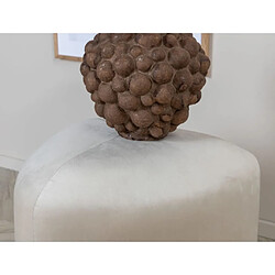 Avis Venture Home Pouf Peg 46x46x41 cm Velours Blanc