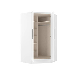 Avis Vente-Unique Armoire d'angle 2 portes - L101 cm - Blanc - AURALI