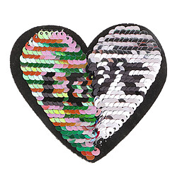 Patch brodé décoratif Écusson Coudre applique Patch Paillette Réversible Love Haert Badge Fer Vêtements Applique