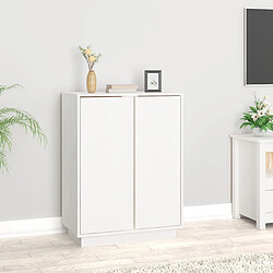 Maison Chic Buffet,Meuble de Rangement,commode pour salon,Cuisine Blanc 60x35x80 cm Bois massif de pin -MN81278