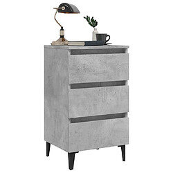 Acheter Maison Chic Lot de 2 Tables de chevet,Table de nuit,Table d'appoint pour salon pieds en métal - Gris béton 40x35x69 cm -MN73985