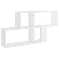 vidaXL Étagère murale Blanc brillant 100x18x53 cm Bois d’ingénierie