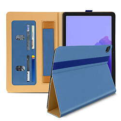 Avizar Housse Galaxy Tab A7 10.4 2020 Cuir Satiné Porte cartes Fonction Support Bleu