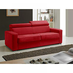 Inside 75 Canapé EXPRESS MELBOURNE couchage 120 cm matelas 18 cm tweed rouge