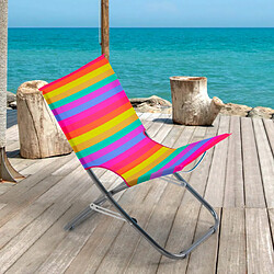 Beach And Garden Design Chaise de plage pliante multicolore facile à transporter Rodeo Rainbow