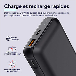 Acheter Bqhl Editions Trust Redoh Batterie Externe 20000mAh Charge Rapide 20W, PD 18W USB-C, QC 3.0 USB, 50% Plastiques Recyclés, Câble Inclus, Power Bank Chargeur iPhone, iPad, Samsung, Xiaomi, Tablette - Noir