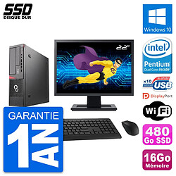 PC Fujitsu E720 E85+ DT Ecran 22" Intel G3220 RAM 16Go SSD 480Go Windows 10 Wifi · Occasion 