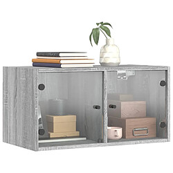 Avis vidaXL Armoire murale avec portes en verre sonoma gris 68,5x37x35 cm