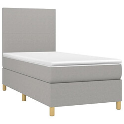 Avis Sommier à lattes et LED,Cadre à lattes de lit avec matelas pour Adulte Gris clair 80x200cm -MN60091