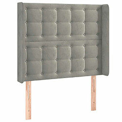 Avis Maison Chic Tête de lit scandinave à LED,meuble de chambre Gris clair 83x16x118/128 cm Velours -MN33599