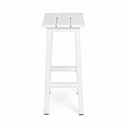 Avis Mes Tabouret de bar 41,8x31x71 cm en aluminium blanc - KEZIO