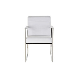 Chaise DKD Home Decor Polyester Acier Blanc (56 x 68 x 92 cm) pas cher