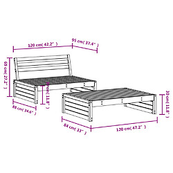 vidaXL Salon de jardin 2 pcs bois massif douglas pas cher