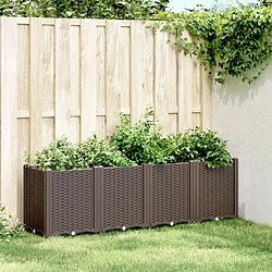 Maison Chic Jardinière,Bac à fleurs - pot de fleur marron 160x40x53 cm polypropylène -GKD95803