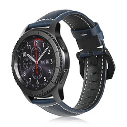 Wewoo Bracelet pour montre connectée de sport en cuir arbre Samsung Galaxy Watch Active 22mm Mazarine 