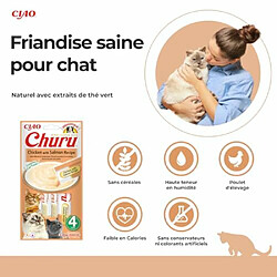 INABA Churu - Friandises pour Chats en purée au Thon & Saumon - 4 Tubes x 14g - Délicieux Snacks pour Félins - Texture Lisse et Onctueuse - Nourriture pour Chats