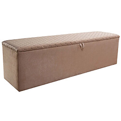 Vivenla Banc bout de lit coffre avec rangement coloris beige design en velours L. 170 x P. 41 x H. 45 cm collection PARIS 