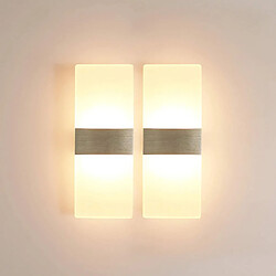 Stoex (2PCS) Applique Murale Led Interieur 12W Lampe Murale Minimaliste Applique Murale Moderne en Acrylique Pour Salon, Couloir, Balcon, Blanc Chaud 