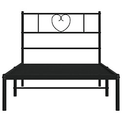 Maison Chic Lit adulte - Cadre de lit métal avec tête de lit,Structure du lit Contemporain pour chambre noir 107x203 cm -MN28365 pas cher