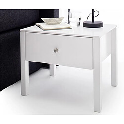 Acheter Pegane Table de chevet / table de nuit coloris blanc brillant - Longueur 50 x Hauteur 40 x Profondeur 40 cm