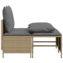 Avis vidaXL Salon de jardin avec coussins 4 pcs beige résine tressée