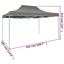 vidaXL Tente pliable escamotable 3 x 4,5 m Anthracite pas cher