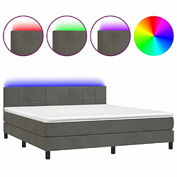 Sommier à lattes LED,Cadre à lattes de lit avec matelas pour Adulte Gris foncé 180x200 cm -MN25635