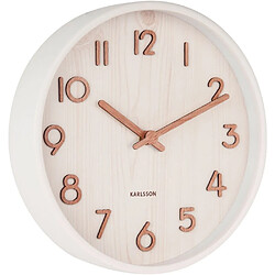 Karlsson Horloge en bois Pure 22 cm Blanc.