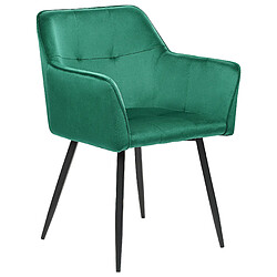 Acheter Beliani Chaise de salle à manger Set de 2 Velours Vert émeraude JASMIN