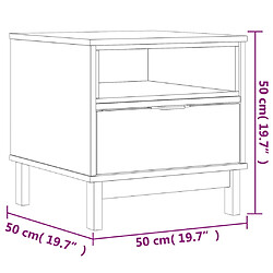 vidaXL Table d'appoint FLAM 50x50x50 cm bois de pin massif pas cher