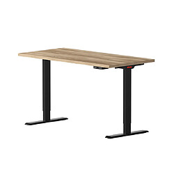 ELEVA Bureau assis debout effet bois naturel 180x80x3cm