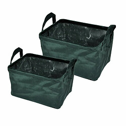 Paris Prix Lot de 2 Panières Rectangles Velvet 32cm Vert Foncé