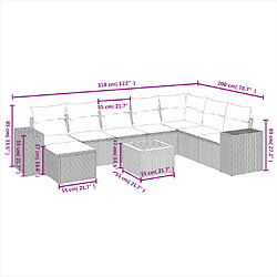 Avis Maison Chic Ensemble Tables et chaises d'extérieur 9 pcs avec coussins,Salon de jardin noir résine tressée -GKD139195