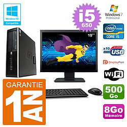 PC HP Compaq 8100 SFF Ecran 19" i5-650 RAM 8Go Disque 500Go Graveur DVD Wifi W7 - Occasion