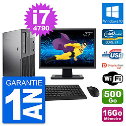 PC Lenovo M93p SFF Ecran 27" Intel i7-4790 RAM 16Go Disque 500Go Windows 10 Wifi · Occasion 