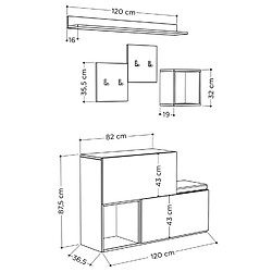 Avis Concept Usine INGA - Meuble d'entrée blanc avec rangements et porte-manteaux