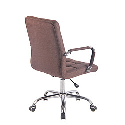 Acheter Decoshop26 Fauteuil de bureau sur roulettes hauteur réglable pivotant accoudoirs en tissu marron 10_0002473