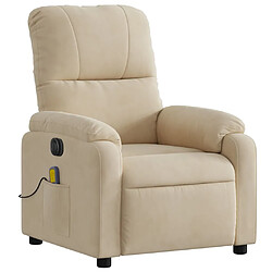 Avis Maison Chic Fauteuil Relax pour salon, Fauteuil inclinable de massage électrique crème -GKD96772