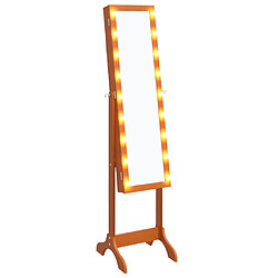 vidaXL Miroir sur pied blanc avec LED 34x37x146 cm