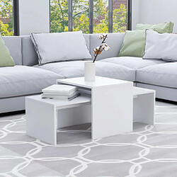 Maison Chic Ensemble de tables basses,Table Console pour salon Blanc 100x48x40 cm Aggloméré -MN71921