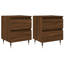 Maison Chic Lot de 2 Tables de chevet,Table de nuit,Table d'appoint pour salon chêne marron 40x35x50 cm bois ingénierie -MN20597