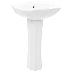 vidaXL Lavabo autoportant avec socle Céramique Blanc 580x510x200 mm