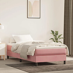 vidaXL Matelas de lit à ressorts ensachés rose 80x210x20 cm velours 