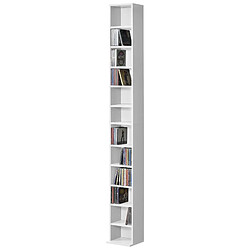 Étagère CD / DVD Aventoft 175 x 20 x 20 cm Blanc [en.casa] 